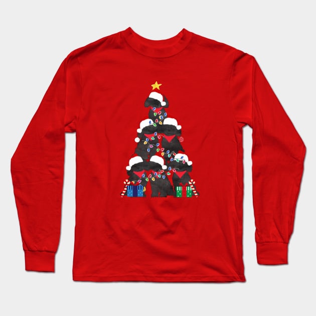 Labradoodle Puppy Christmas Tree Long Sleeve T-Shirt by EMR_Designs